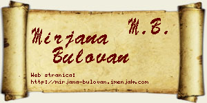 Mirjana Bulovan vizit kartica